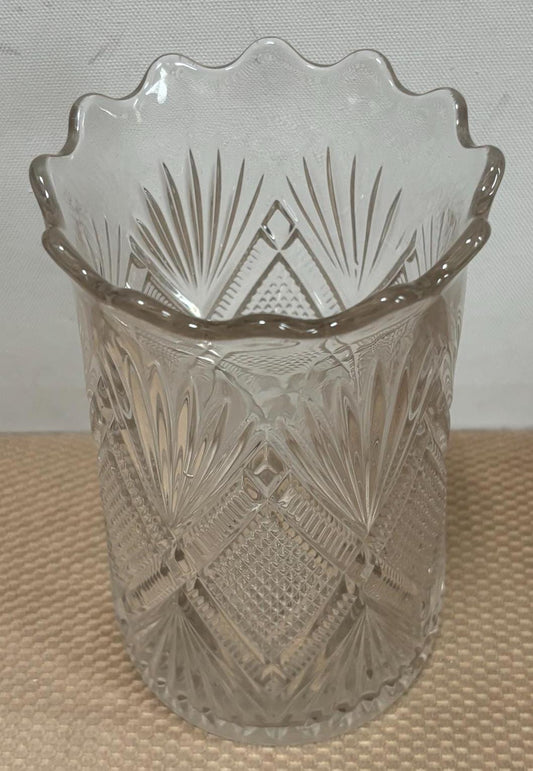Antique EAPG Specialty Glass Vase with Ruffled Mouth Lover Antiques and Vintage