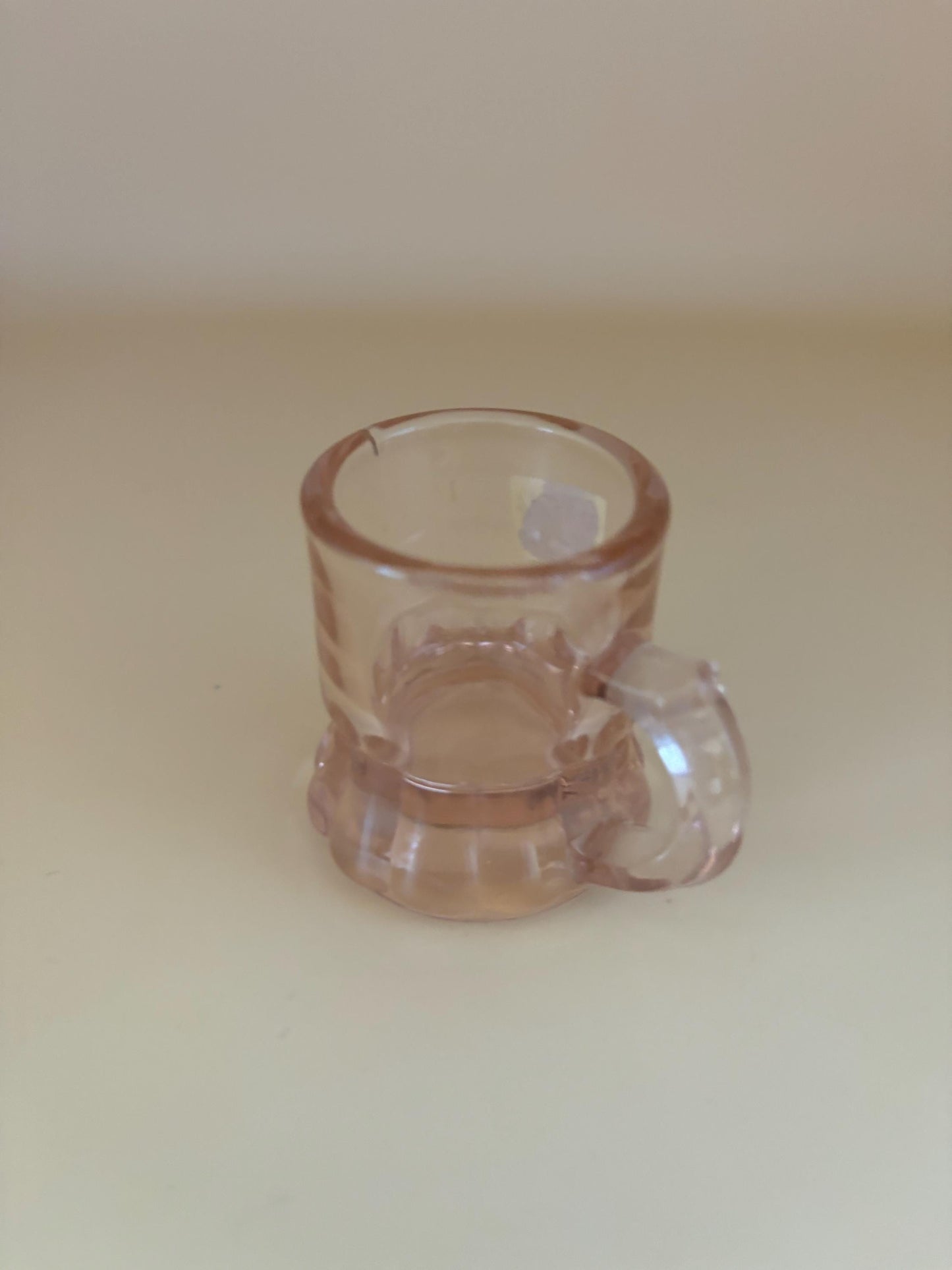 Vintage Pink Shot Glass with Handle Mini Beer Mug Shot Glass Lover Antiques and Vintage