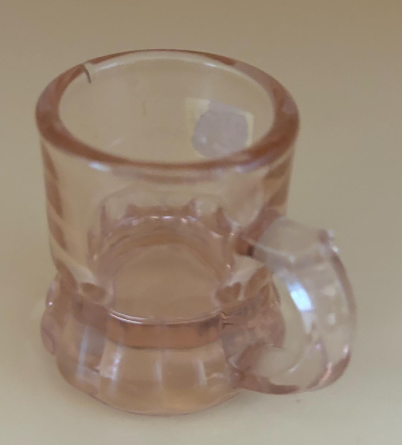 Vintage Pink Shot Glass with Handle Mini Beer Mug Shot Glass Lover Antiques and Vintage