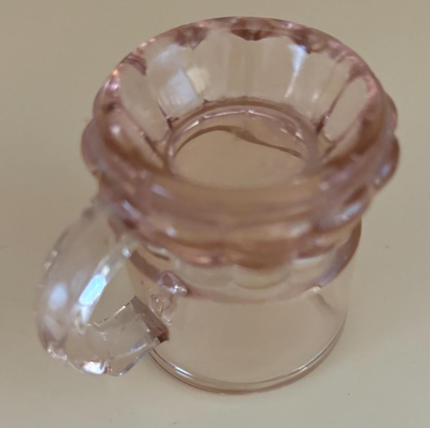 Vintage Pink Shot Glass with Handle Mini Beer Mug Shot Glass Lover Antiques and Vintage