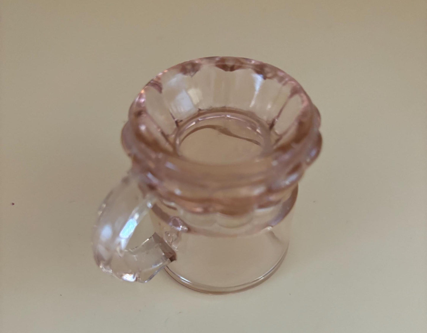 Vintage Pink Shot Glass with Handle Mini Beer Mug Shot Glass Lover Antiques and Vintage