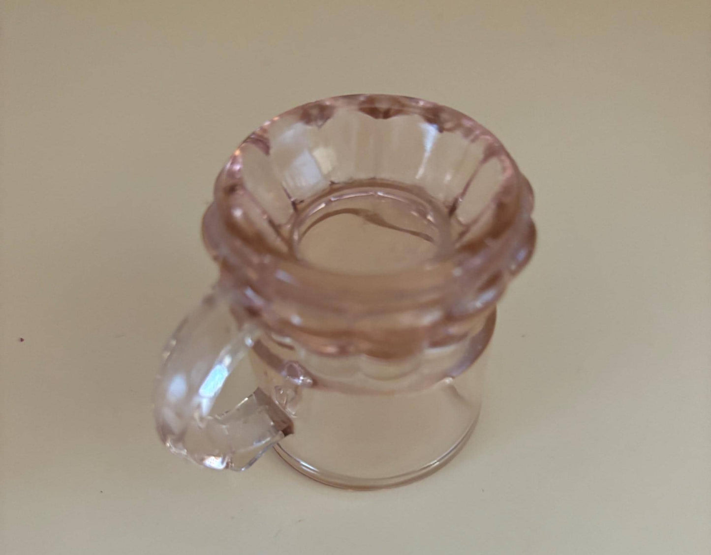 Vintage Pink Shot Glass with Handle Mini Beer Mug Shot Glass Lover Antiques and Vintage