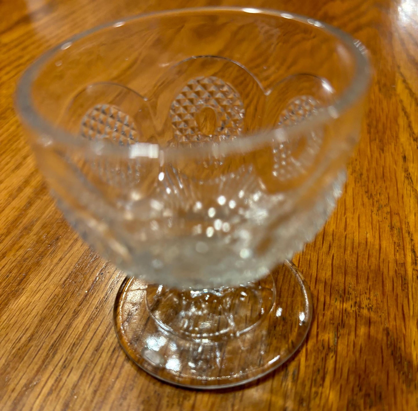 Vintage Gillinter Glass Cup or Mini Compote Dish with Buckle Open Design Lover Antiques and Vintage