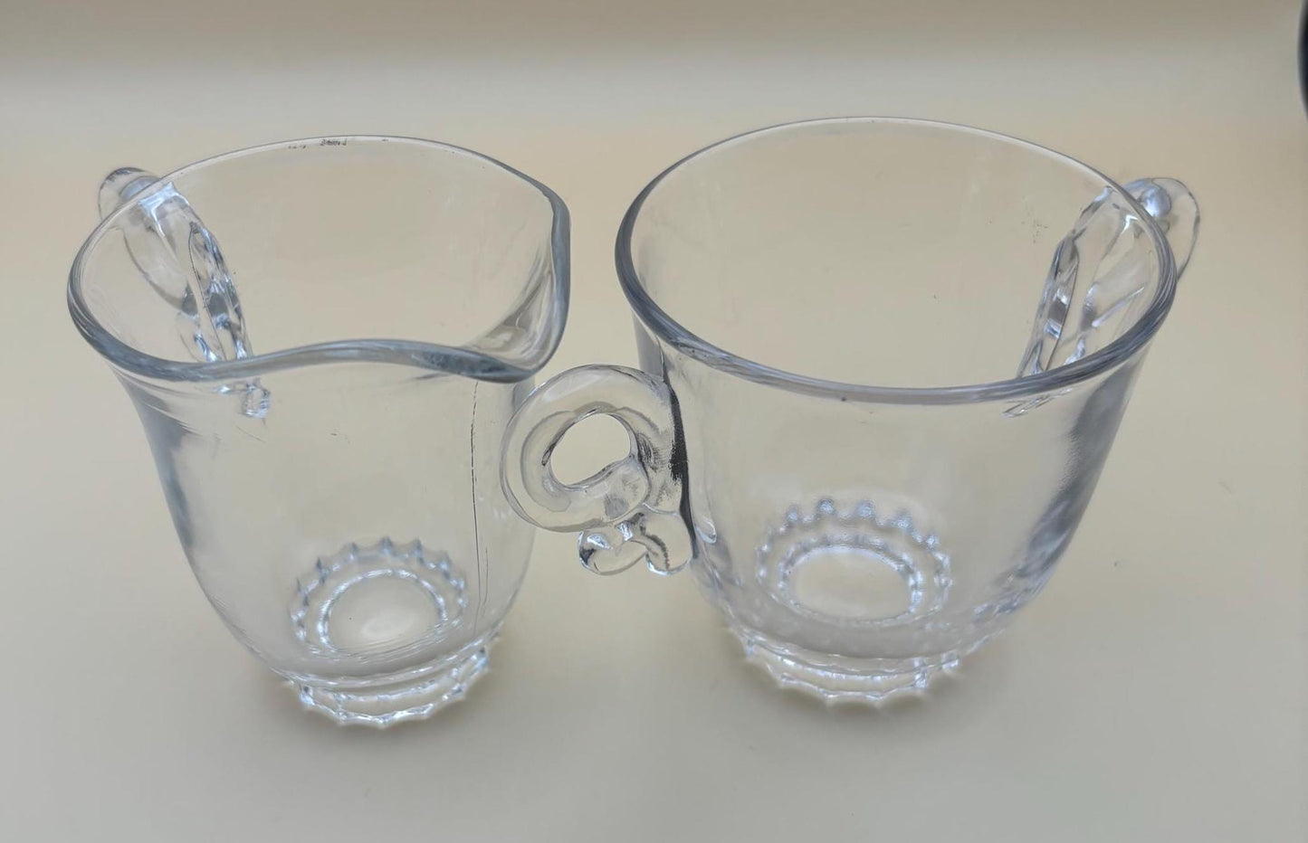 Antique Heisey Glass Creamer or Small Pitcher Creamer Cross Bands Lover Antiques and Vintage