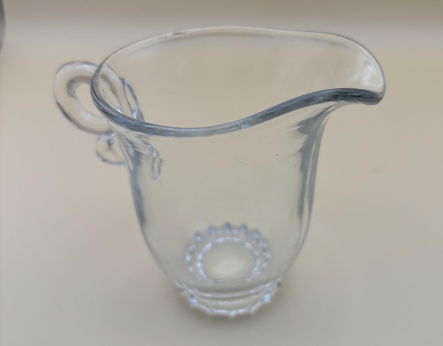 Antique Heisey Glass Creamer or Small Pitcher Creamer Cross Bands Lover Antiques and Vintage