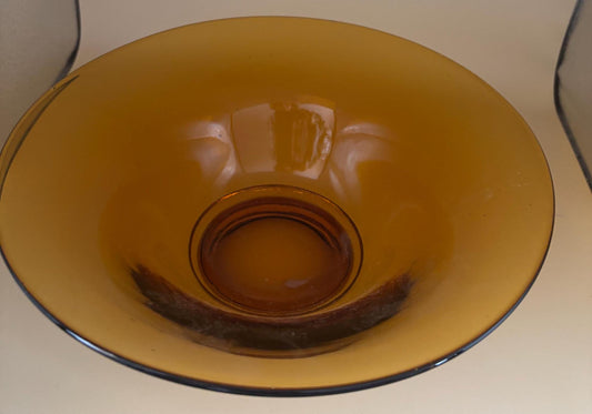 Vintage Amber Art Glass Vase Eclectic Contemporary Bowl Art Structure Lover Antiques and Vintage