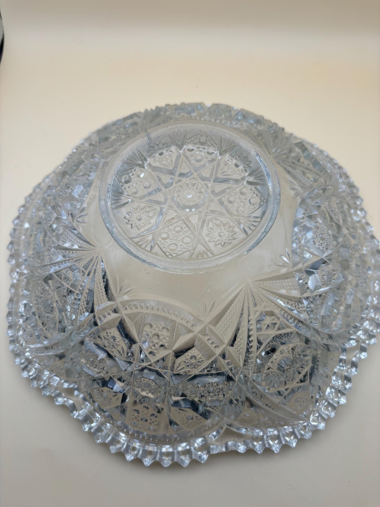 Antique Imperial Glass Wide Bowl Star of David Design Lover Antiques and Vintage