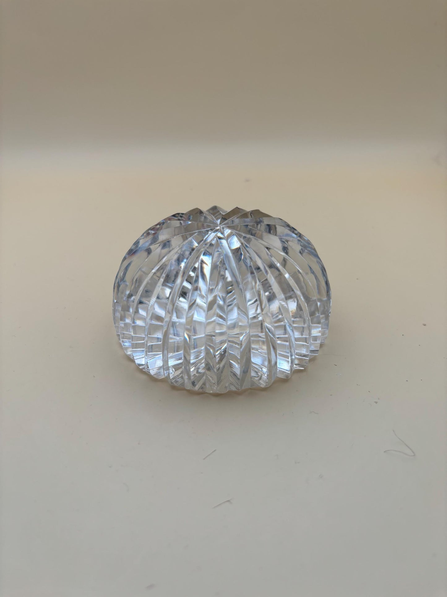 Vintage Lead Glass Crystal Glass Paperweight Multi-Faceted Crystal Glass Lover Antiques and Vintage