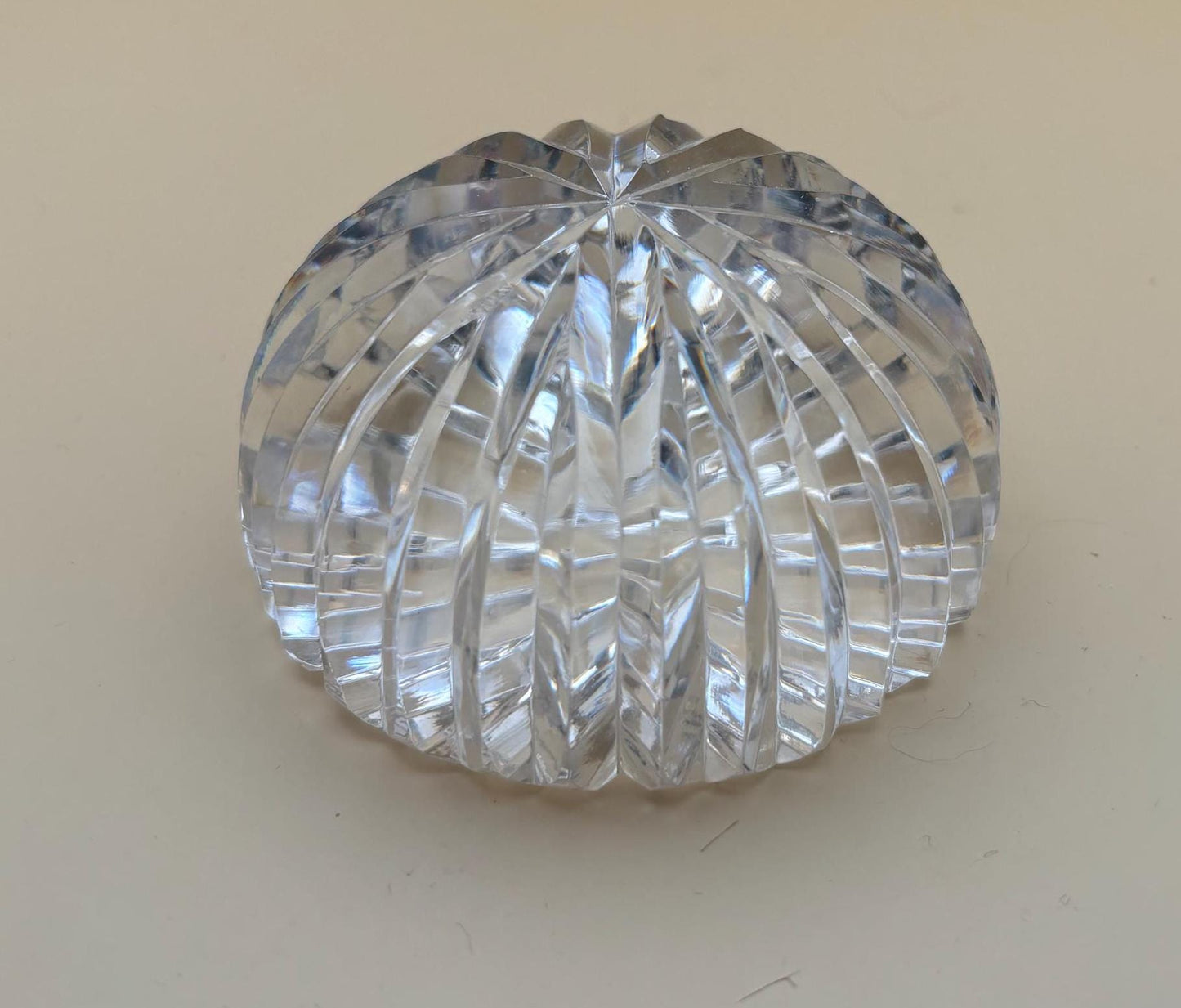 Vintage Lead Glass Crystal Glass Paperweight Multi-Faceted Crystal Glass Lover Antiques and Vintage