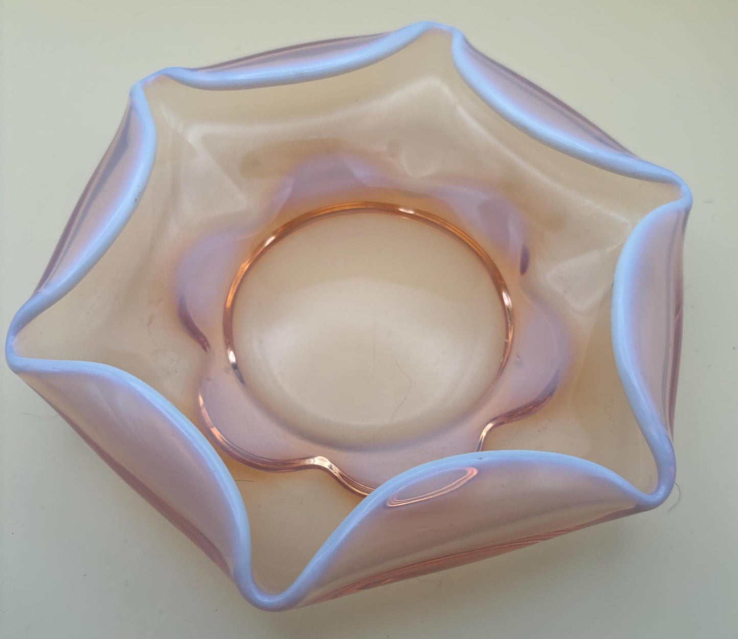 Vintage Fenton Pink Opalescent Vase Cranberry Dish Lover Antiques and Vintage