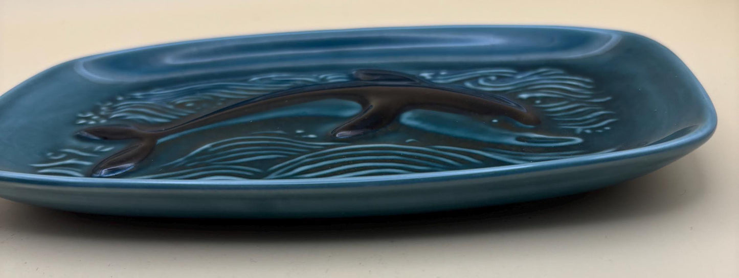 Vintage Poole Pottery Dolphin Trinket Dish Tray Lover Antiques and Vintage