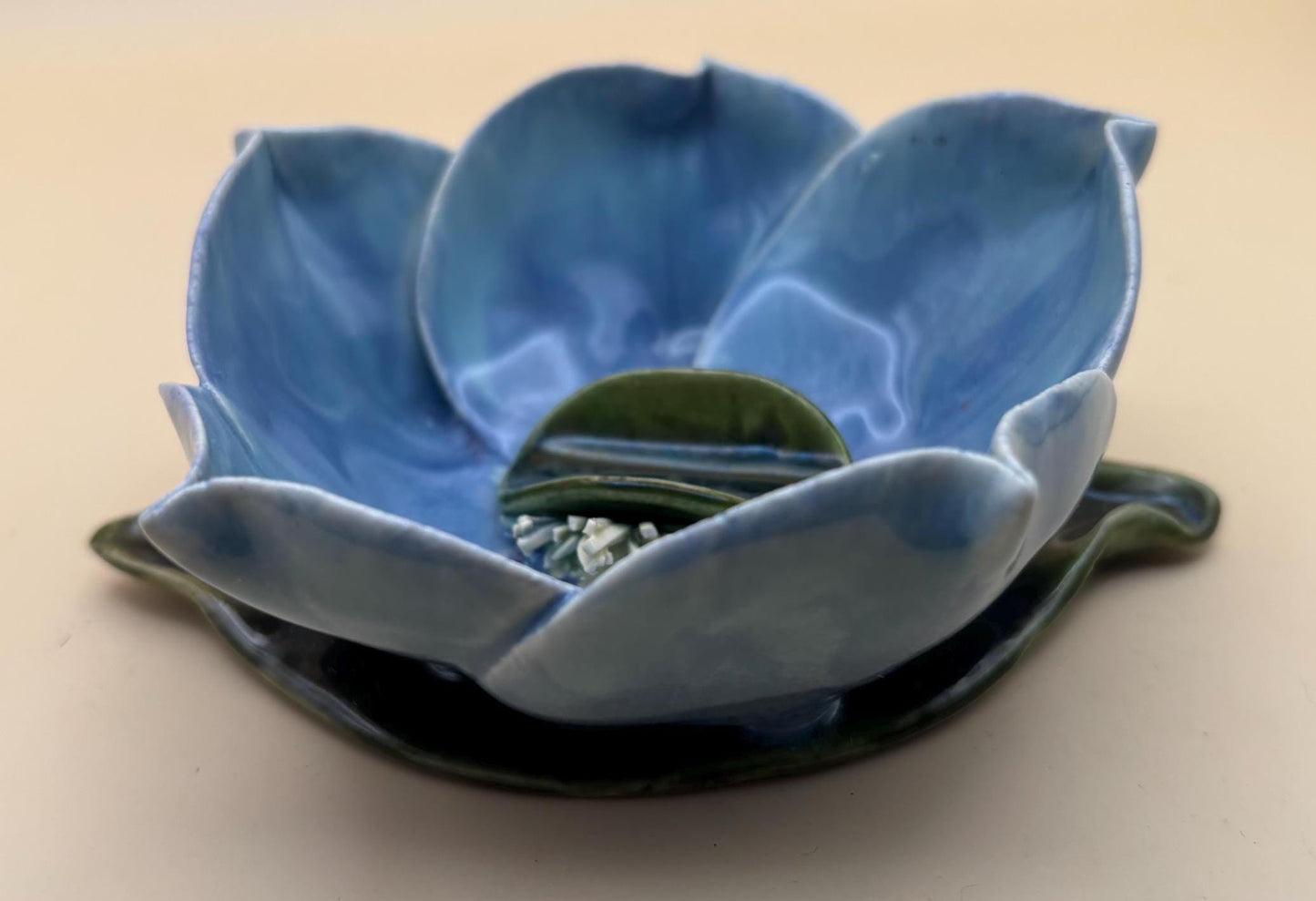 Vintage Glass Vase with Flower Design at Mouth Lover Antiques and Vintage