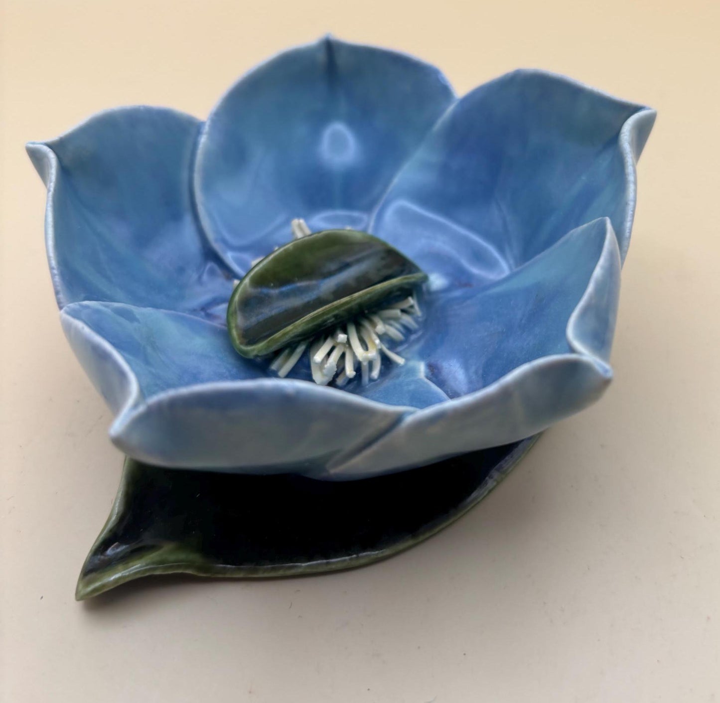 Vintage Glass Vase with Flower Design at Mouth Lover Antiques and Vintage