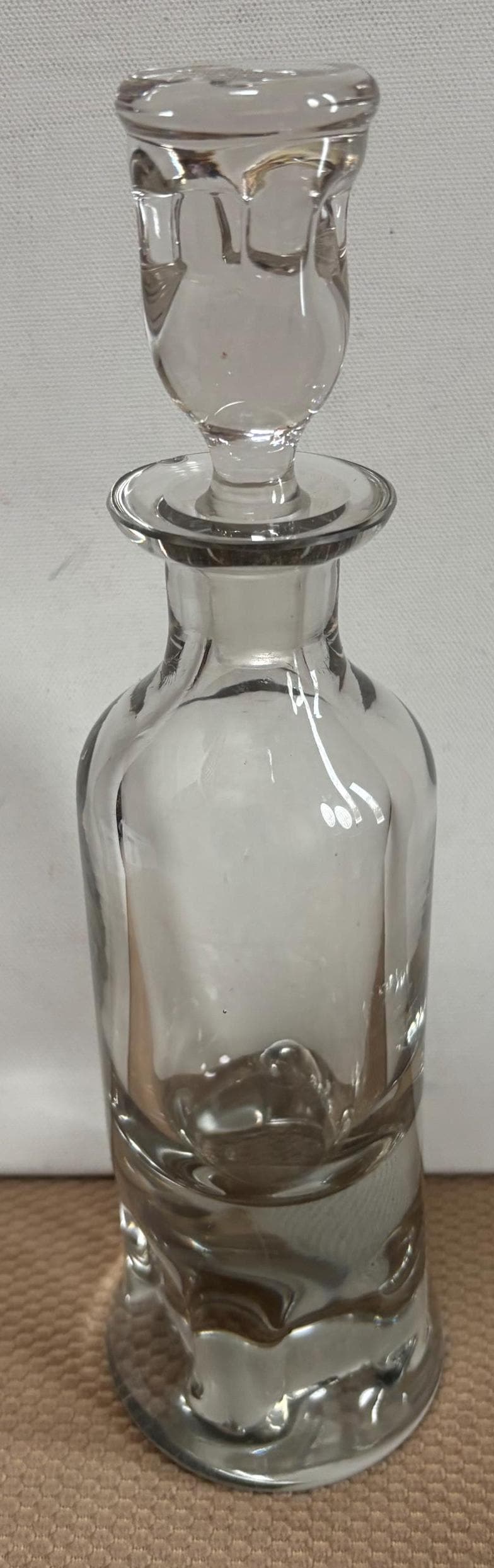 Vintage Glass Decanter with Stopper Wine Bottle Tall Crystal Glass Lover Antiques and Vintage