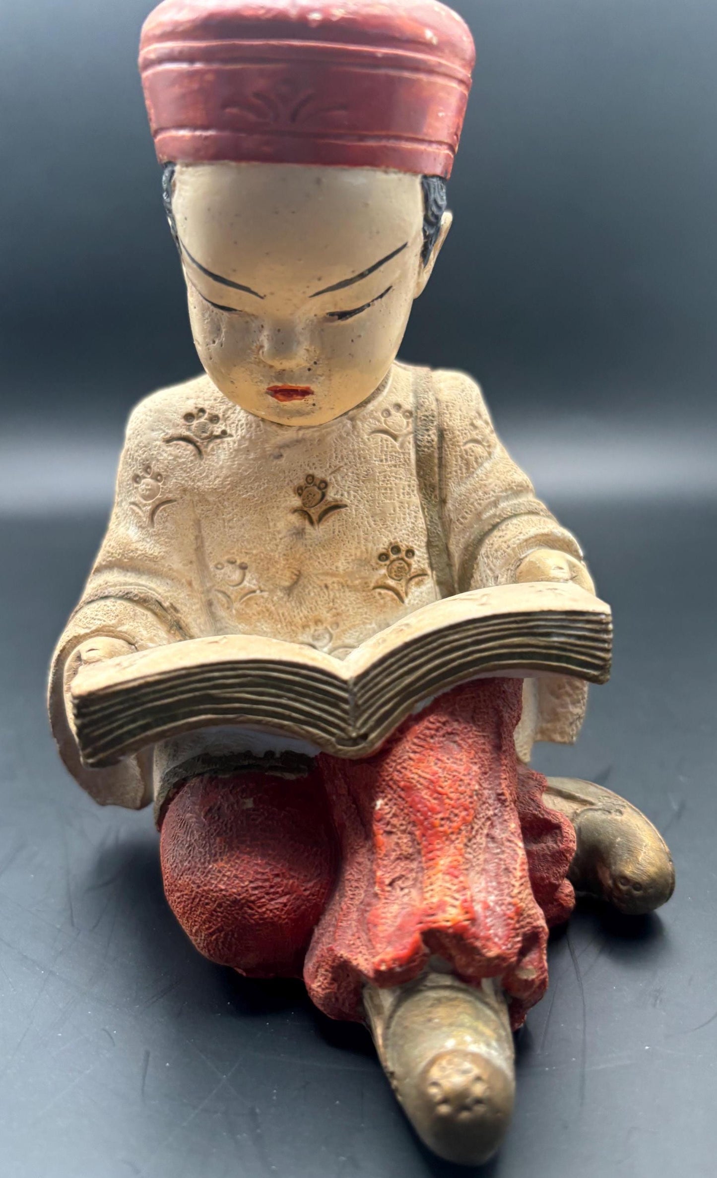 Vintage Girl Reading A Book Porcelain Japanese Figurine Lover Antiques and Vintage