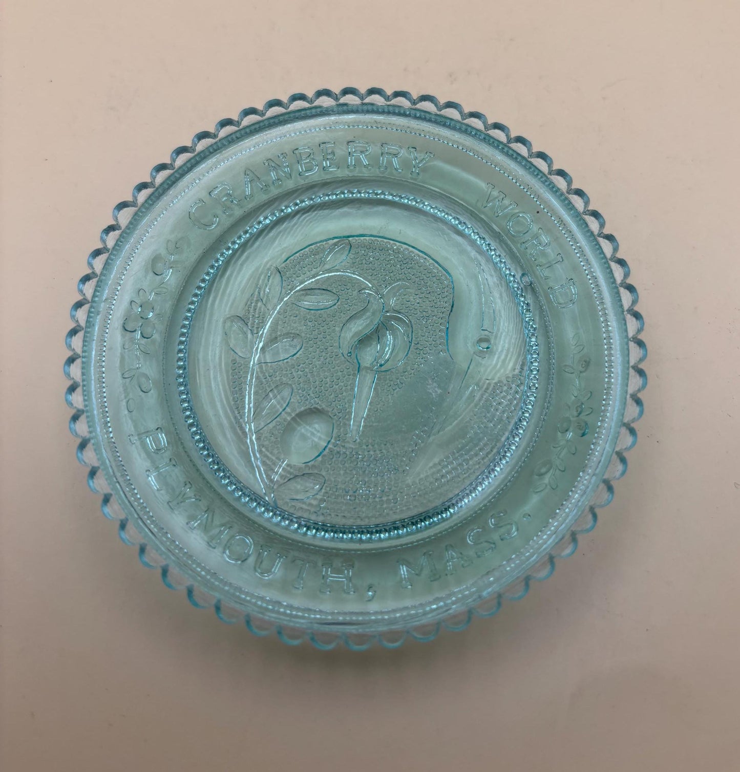 Vintage Glass Vase with Flower Design at Mouth Lover Antiques and Vintage