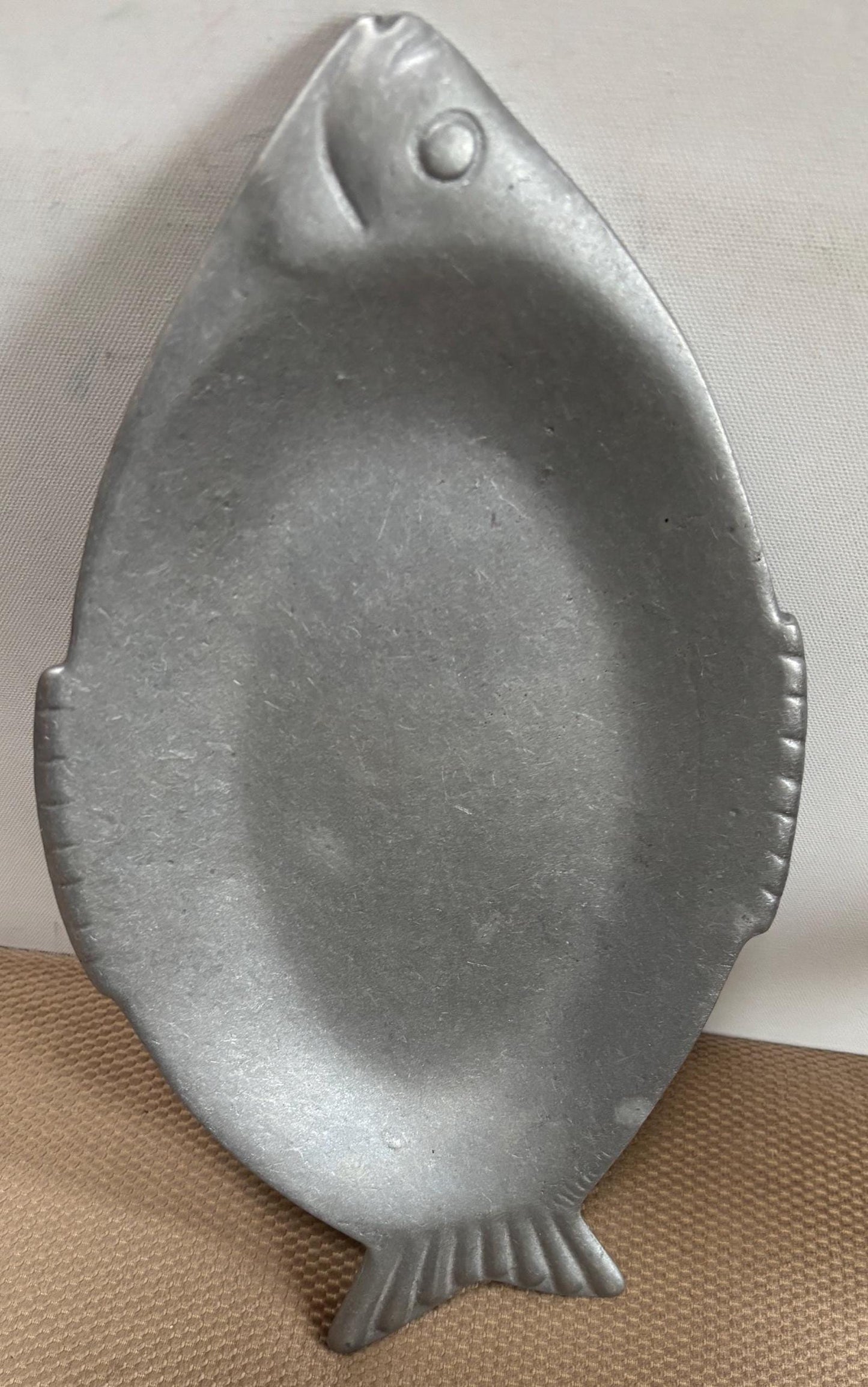 Vintage York Metalworks Pewter Fish Tray Lover Antiques and Vintage