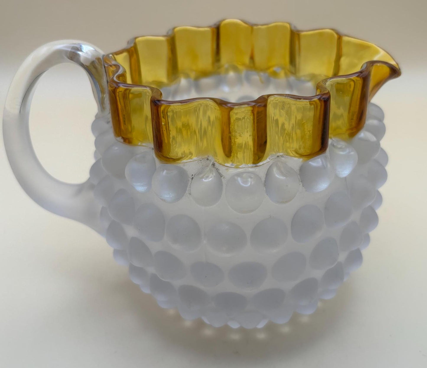Vintage Glass Vase with Flower Design at Mouth Lover Antiques and Vintage