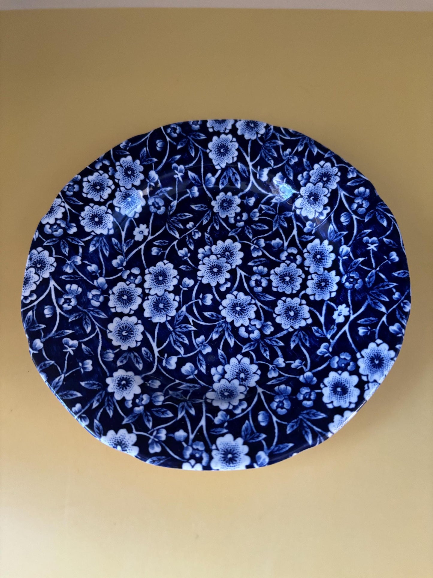 Vintage CALICO Blue Flower Bread and Butter Plates Royal Crownford Ironstone England Blue and White Floral Transferware Lover Antiques