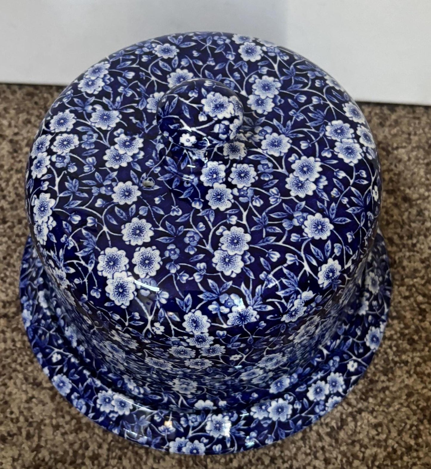 Vintage CALICO Blue Burleigh Dinner Plate Royal Crownford Ironstone England Blue and White Floral Transferware Lover Antiques