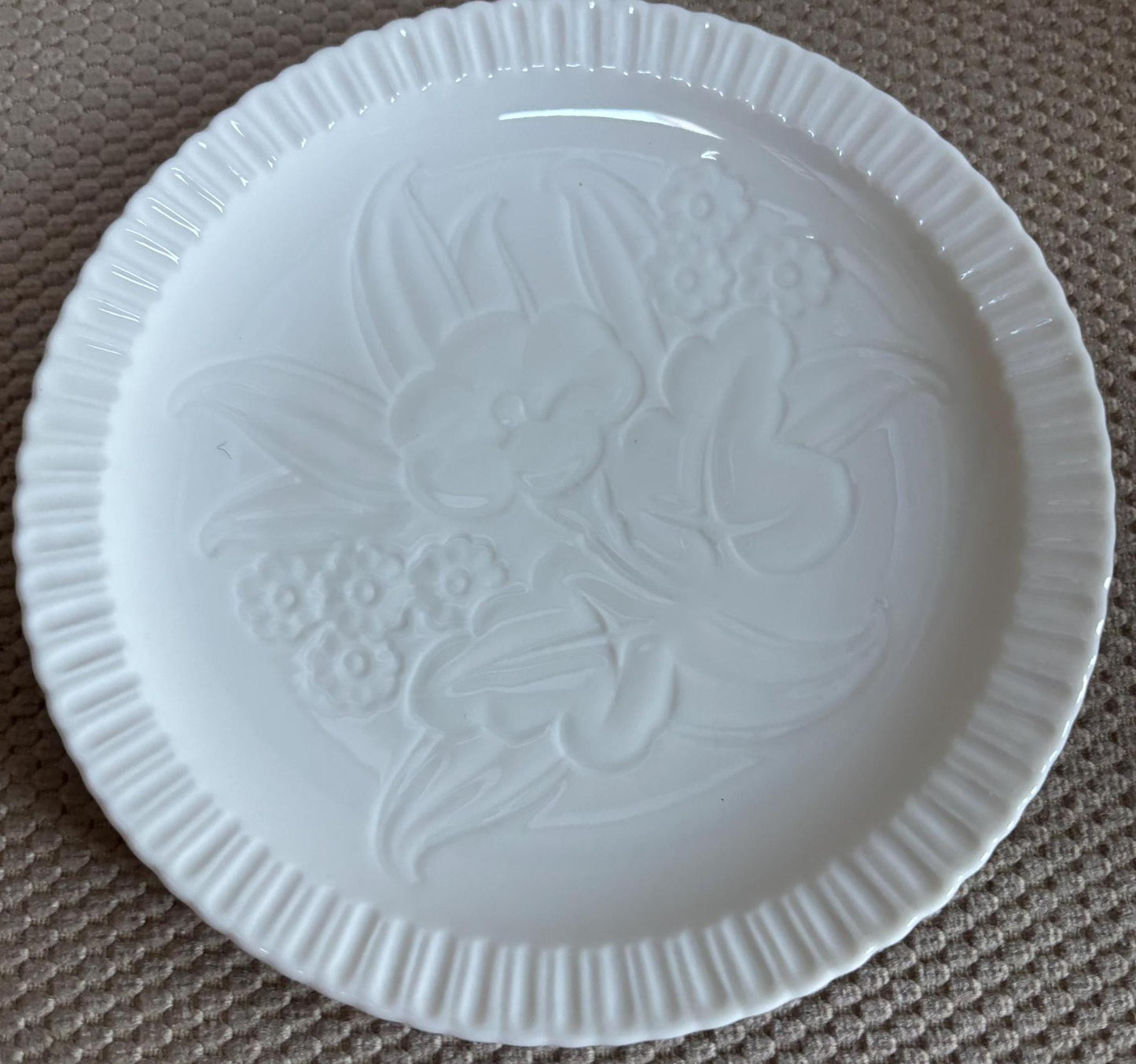 Vintage Shelledge White Etched Saucer Plate with Narrow Flutes Edging Syracuse China Lover Antiques and Vintage