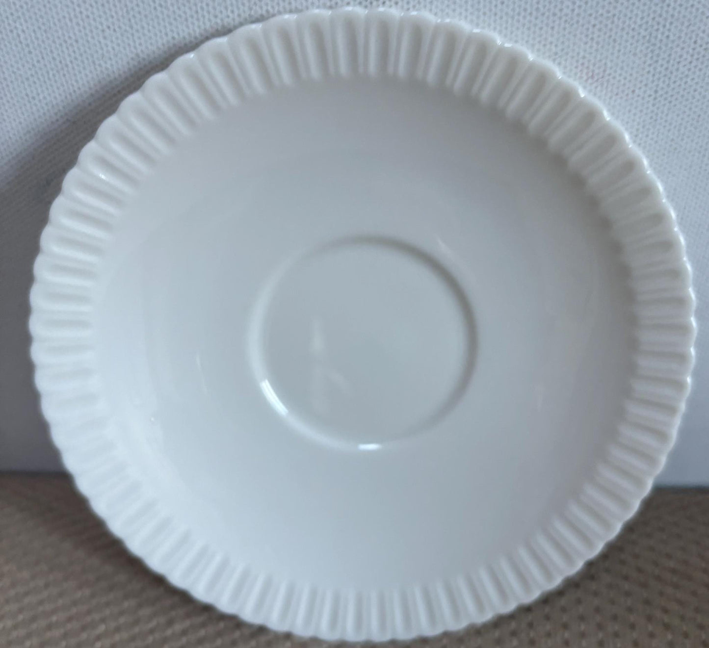 Vintage Shelledge White Etched Saucer Plate with Narrow Flutes Edging Syracuse China Lover Antiques and Vintage