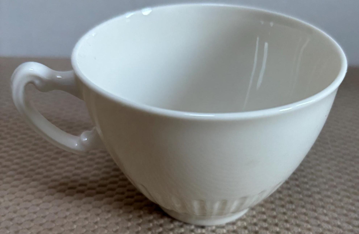 Vintage Shelledge White Cup with Handle with Narrow Flutes Edging Syracuse China Lover Antiques and Vintage