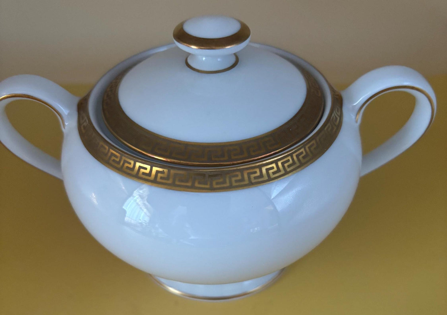 Vintage Sugar Bowl with Lid Sugar Bowl by Treasure Chest Made in Germany Double Handle Sugar Dish Lover Antiques and Vintage