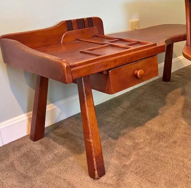Cushman Colonial Creations Cobblers Bench Primitive Rustic Table Lover Antiques and Vintage
