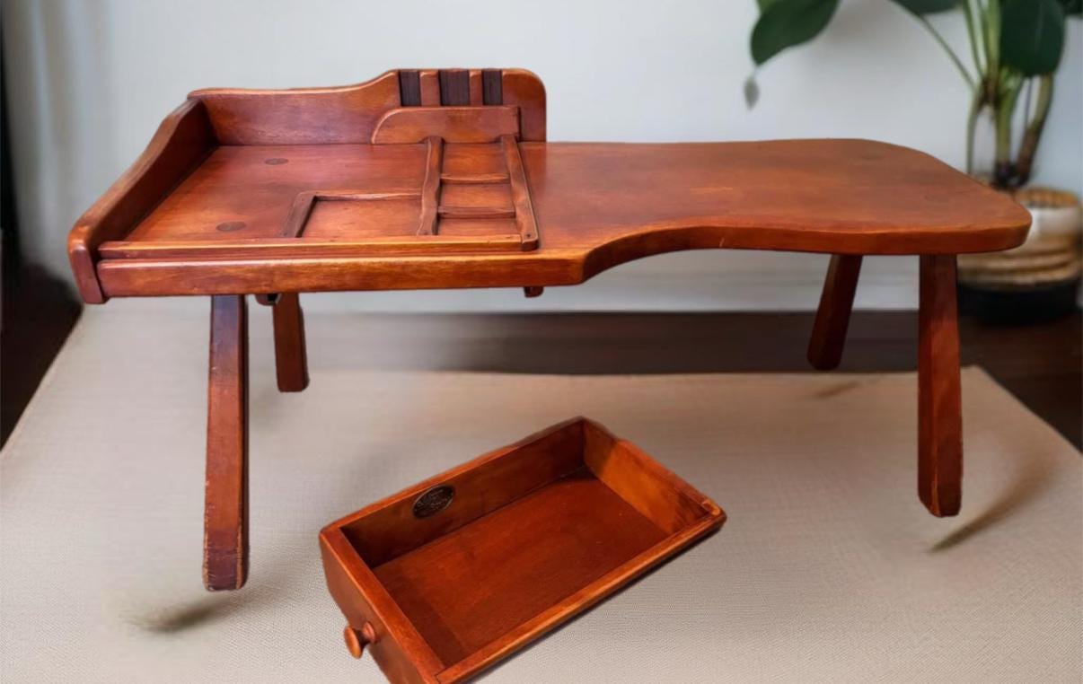 Cushman Colonial Creations Cobblers Bench Primitive Rustic Table Lover Antiques and Vintage
