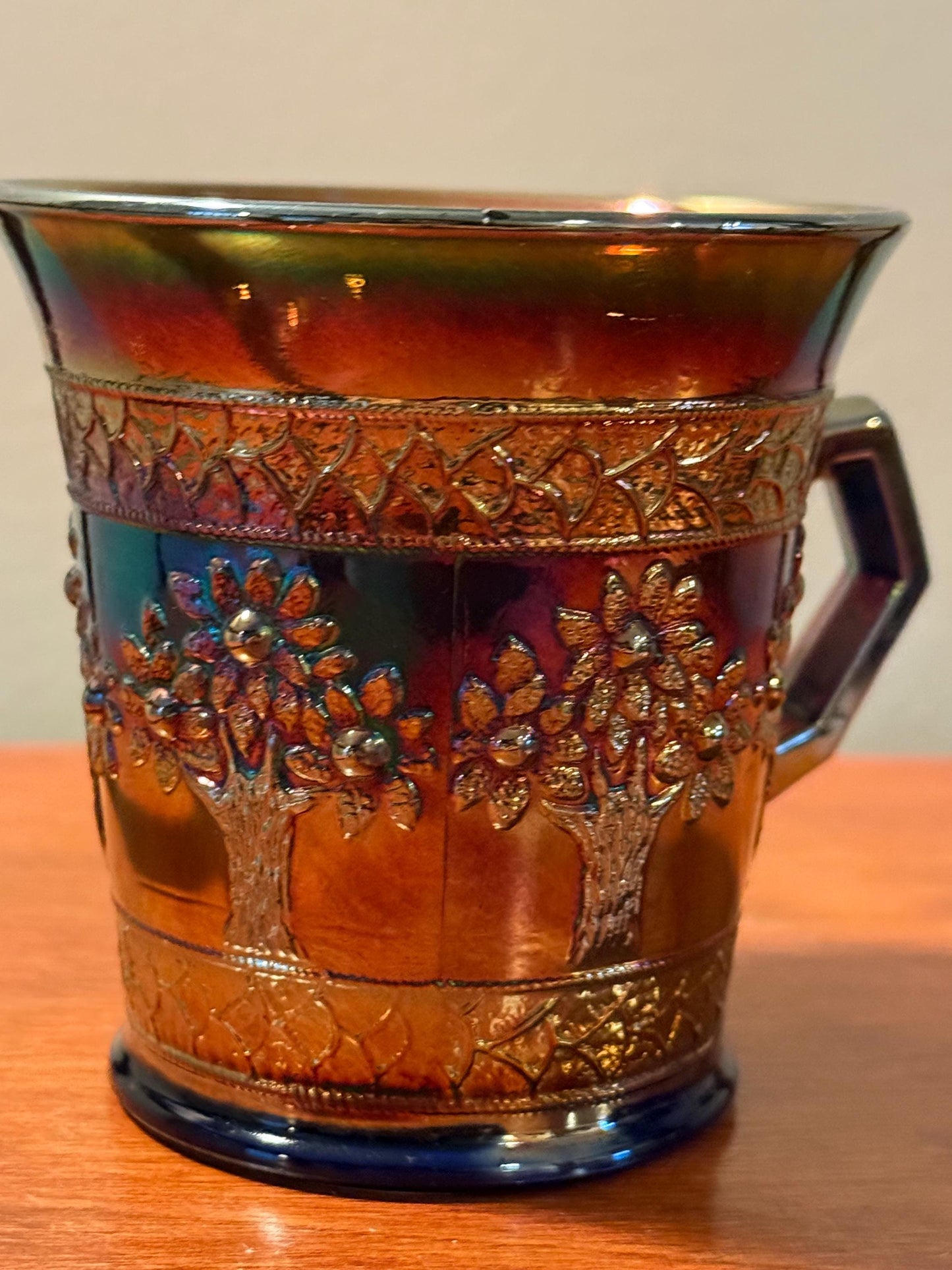 Antique Carnival Glass Purple Cup with Handle Lover Antiques and Vintage