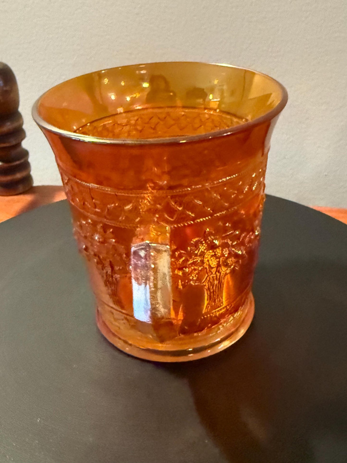 Antique Fenton Marigold Carnival Glass Mug Orange Carnival Glass Cup with Handle Lover Antiques and Vintage