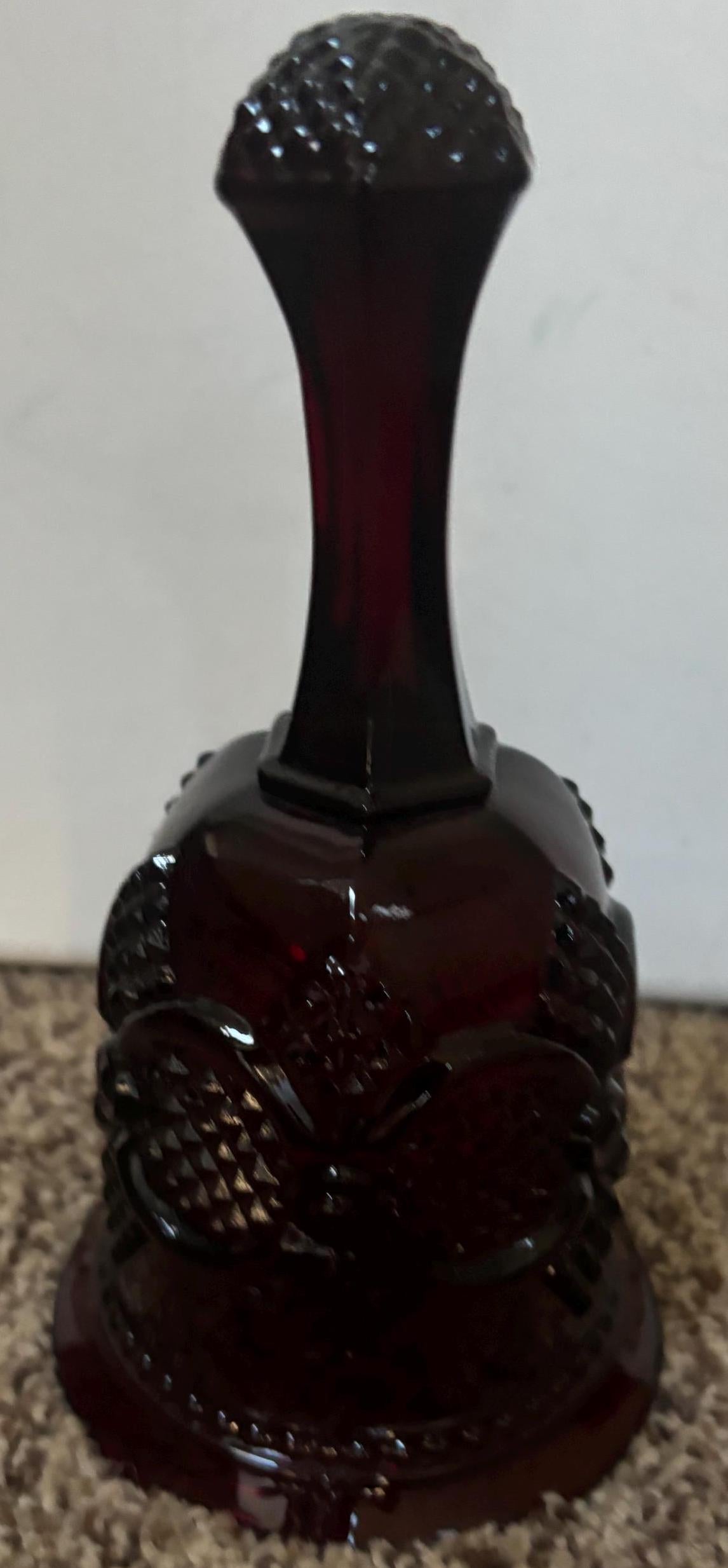 Vintage Avon Ruby Red Glass Bell Lover Antiques and Vintage