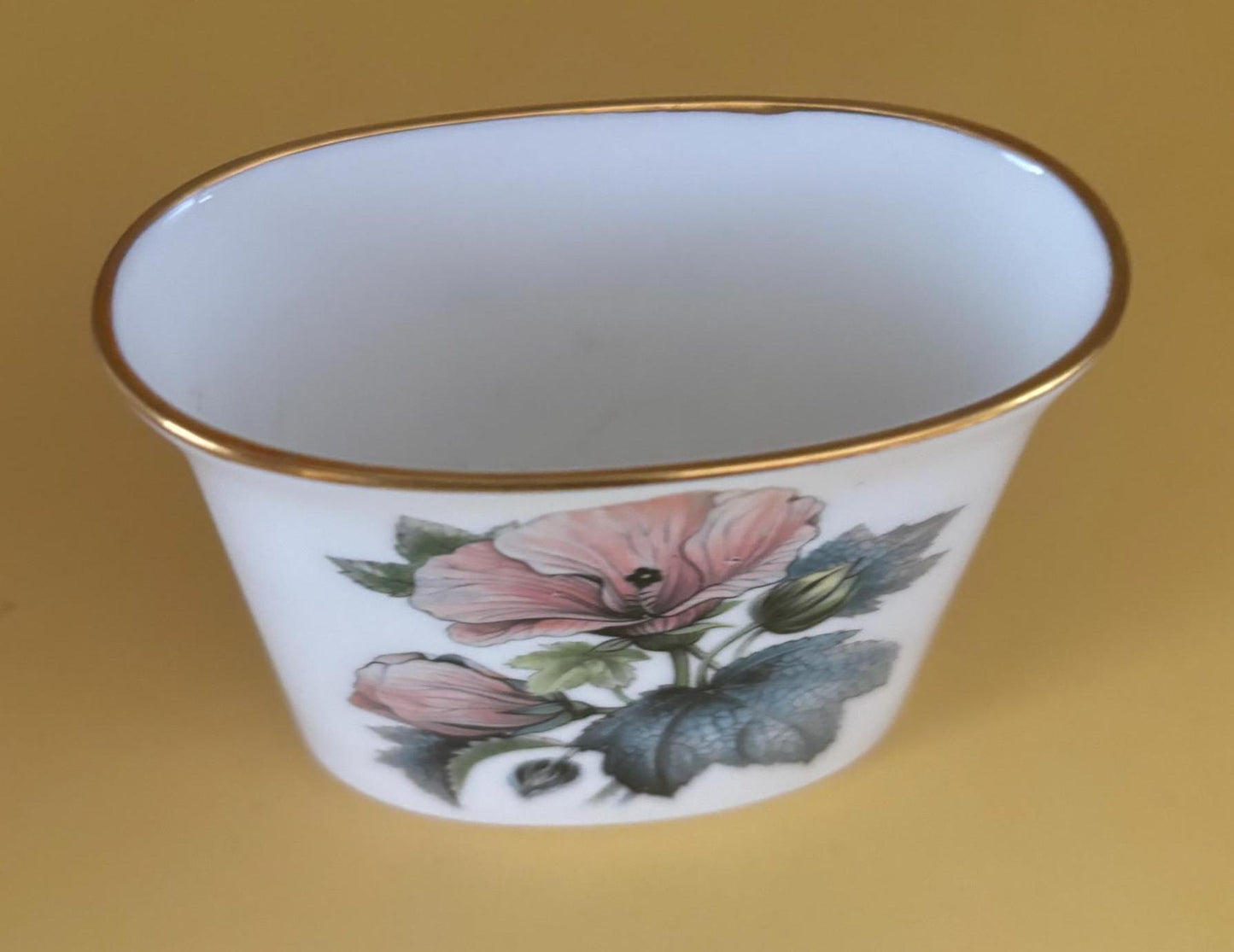 Vintage Royal Worcester of England Porcelain Toothpick Holder Hand Painted Violets Pattern Fine Bavarian China Lover Antiques and Vintage