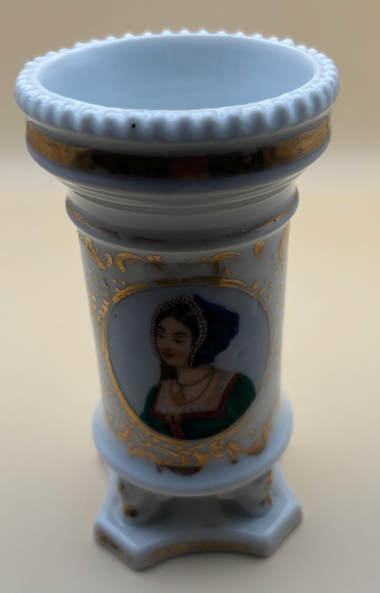 Antique Porcelain Spill Vase Victorian Footed Vase Lover Antiques and Vintage