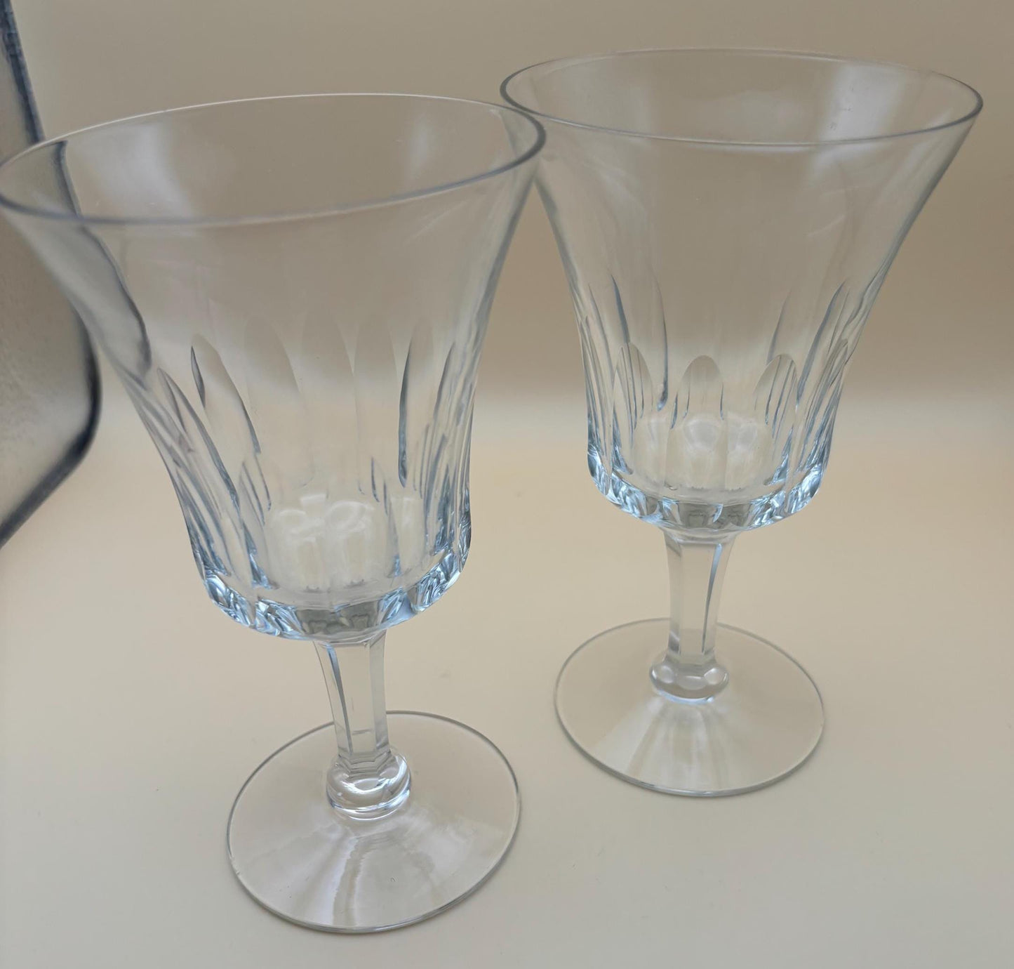 Vintage Crystal Water Glasses Set of 2 Glass Art Lover Antiques and Vintage