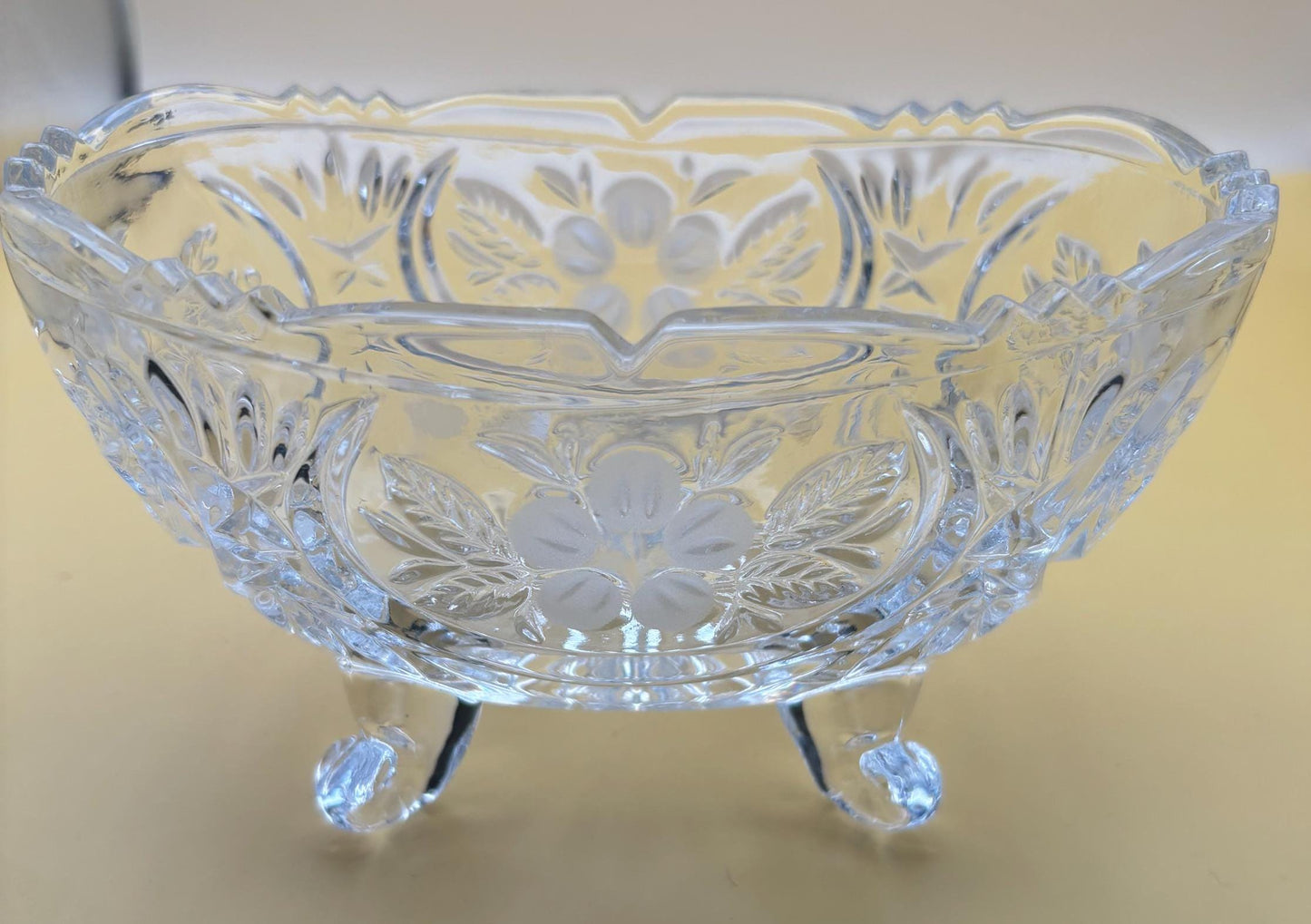 Vintage McKee Crystal Glass Footed Glass Bowl Lover Antiques and Vintage