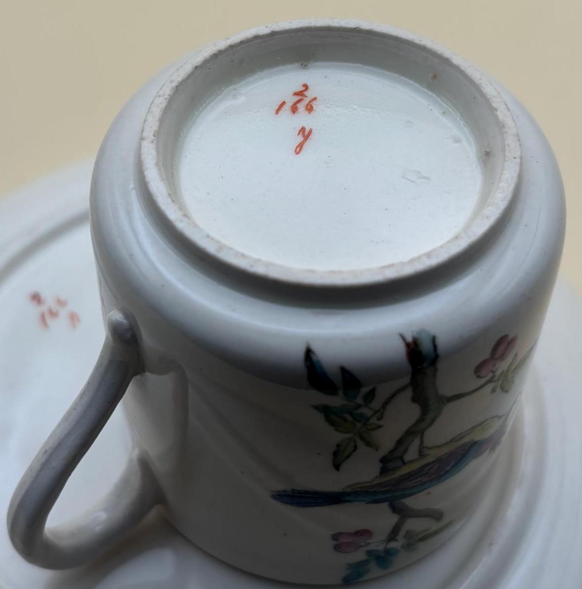 Antique Ridgeway Indus Porcelain Tea Cup and Saucer Blue Bird RARE Lover Antiques and Vintage