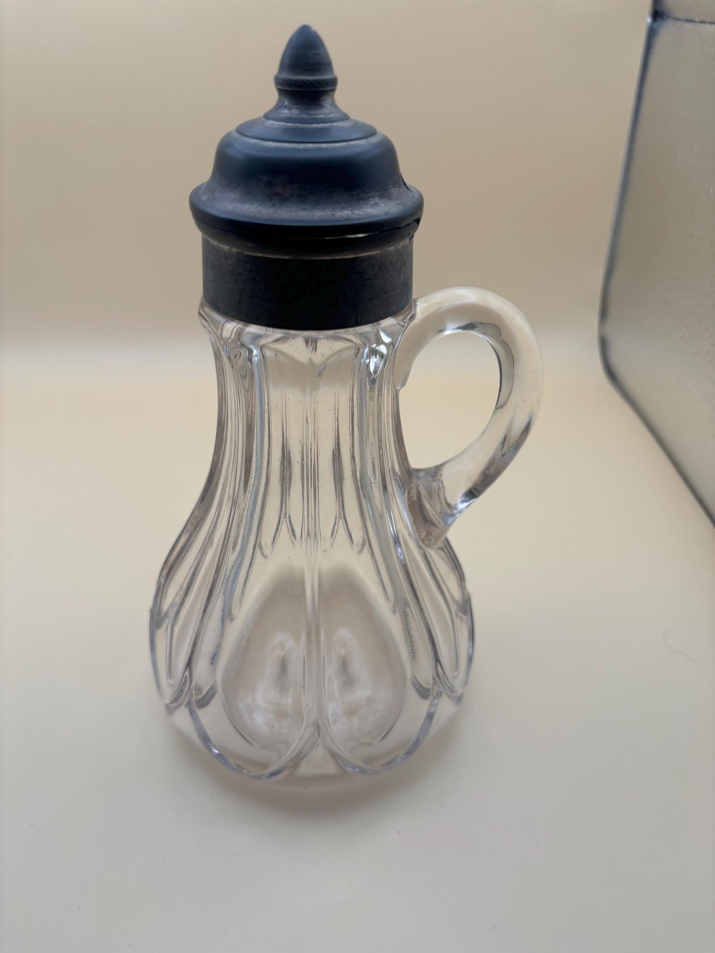 Antique Sandwich Glass Syrup Pitcher Crystal Etched Glass Jug Lover Antiques and Vintage