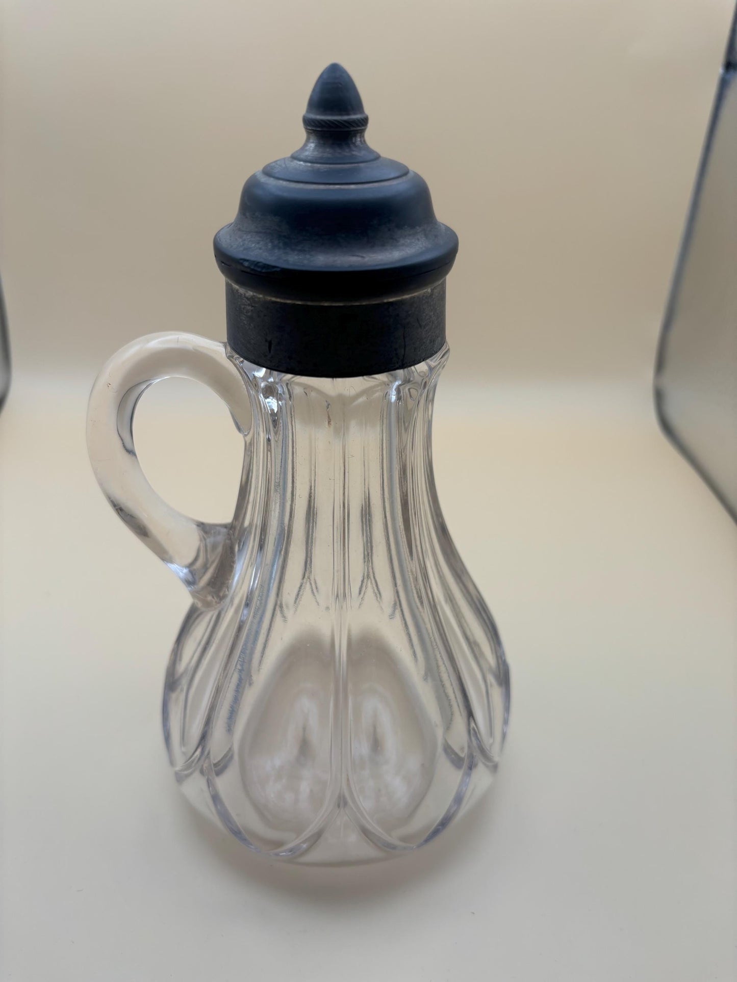 Antique Sandwich Glass Molasses Pitcher Crystal Etched Glass Jug Lover Antiques and Vintage