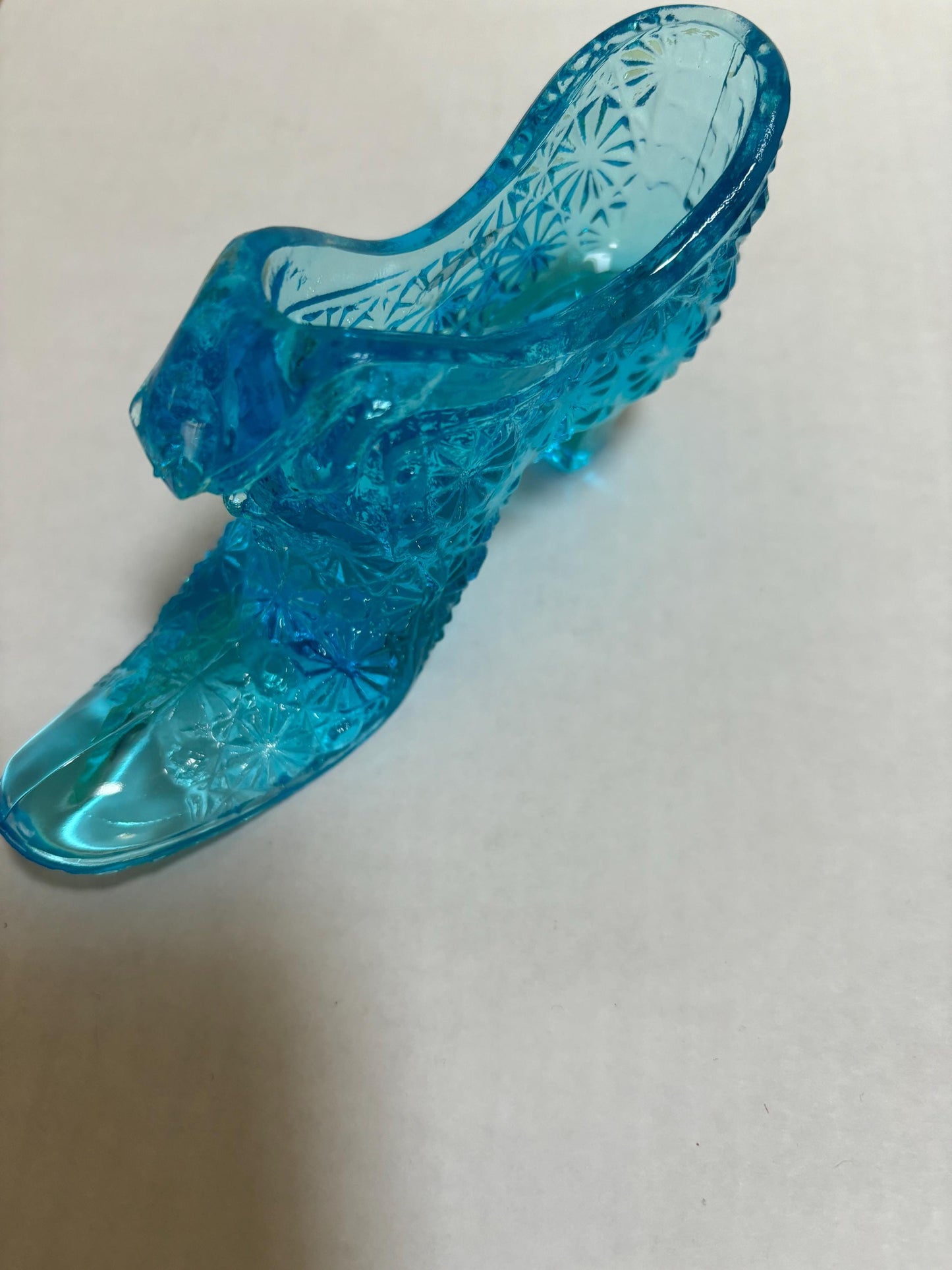 Vintage Fenton Blue Cat Shoe Daisy & Button Turquoise Glass Sipper Lover Antiques and Vintage