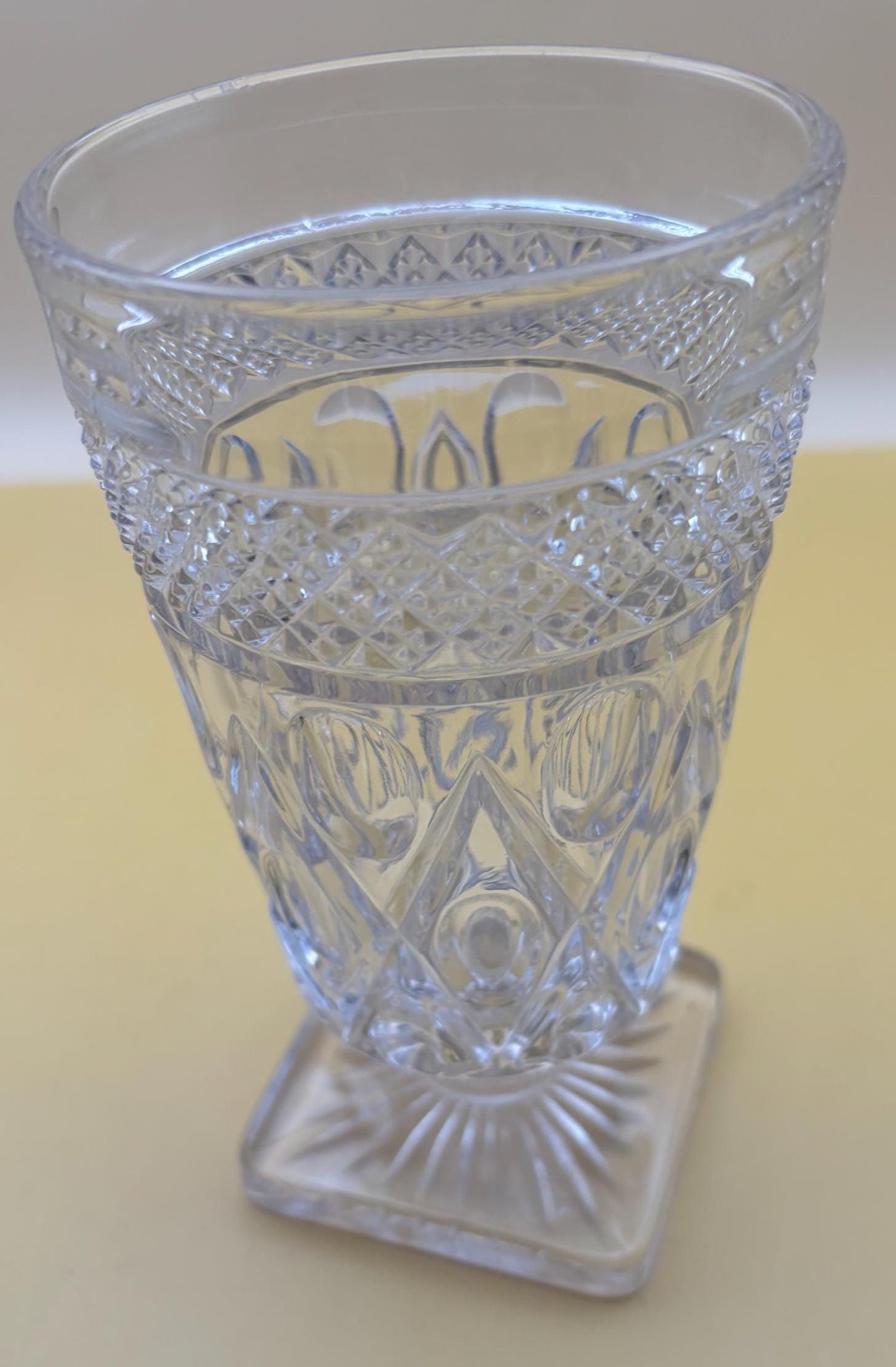 Antique Imperial Glass Cape Cod Glass Footed Compote Pressed Water Glass Square Bottom Lover Antiques and Vintage
