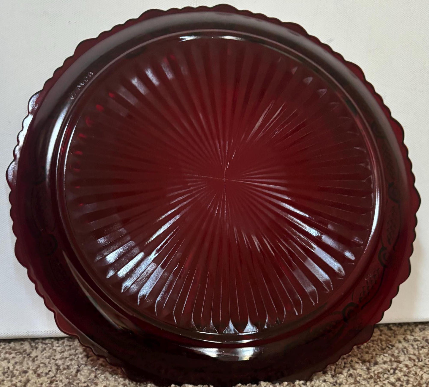 Avon Cape Cod Dinner Plate Ruby Red Glass Lover Antiques and Vintage