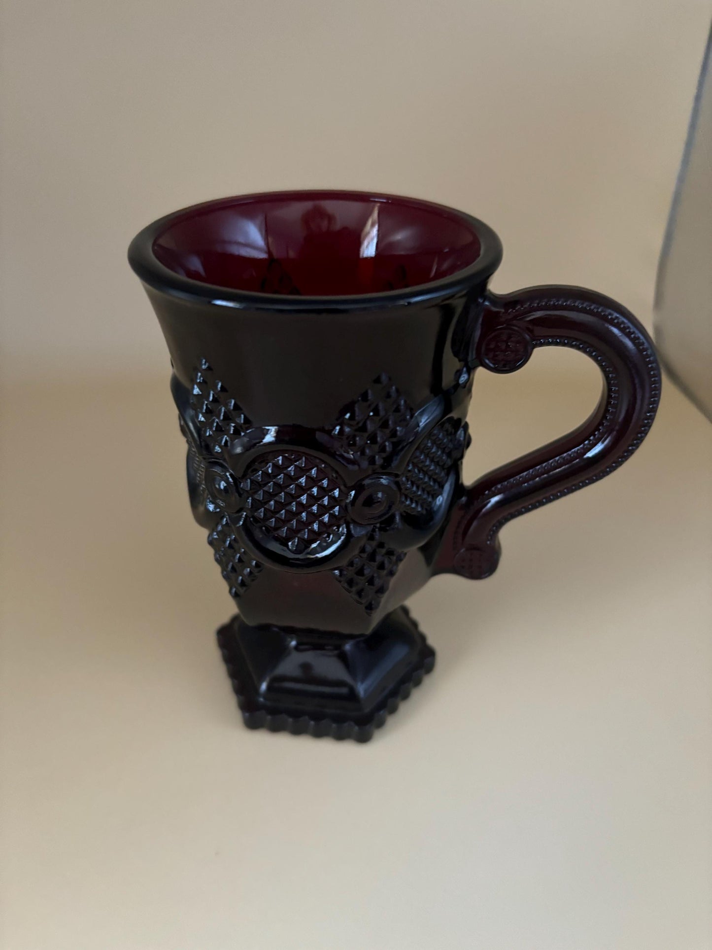 Vintage Avon Cape Cod Mug Ruby Red Cup Ruby Red Glass Lover Antiques and Vintage