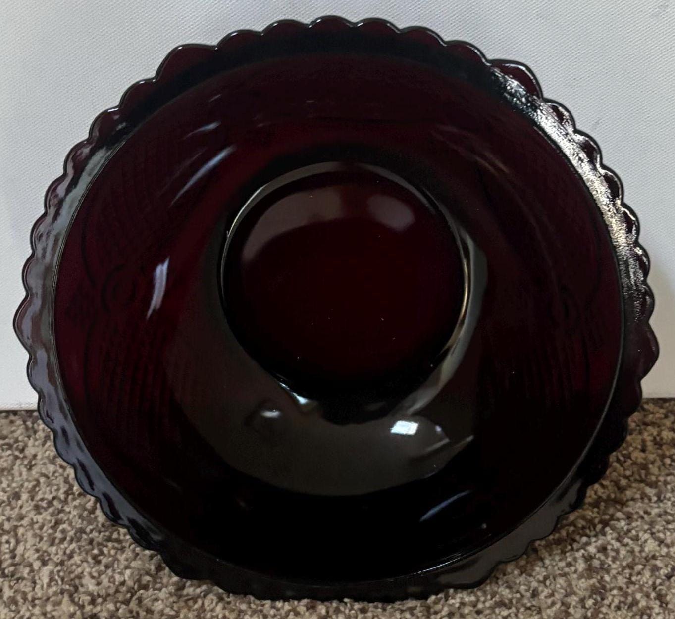 Avon Cape Cod Centennial Bowl Candy Dish Bowl Ruby Red Glass Lover Antiques and Vintage