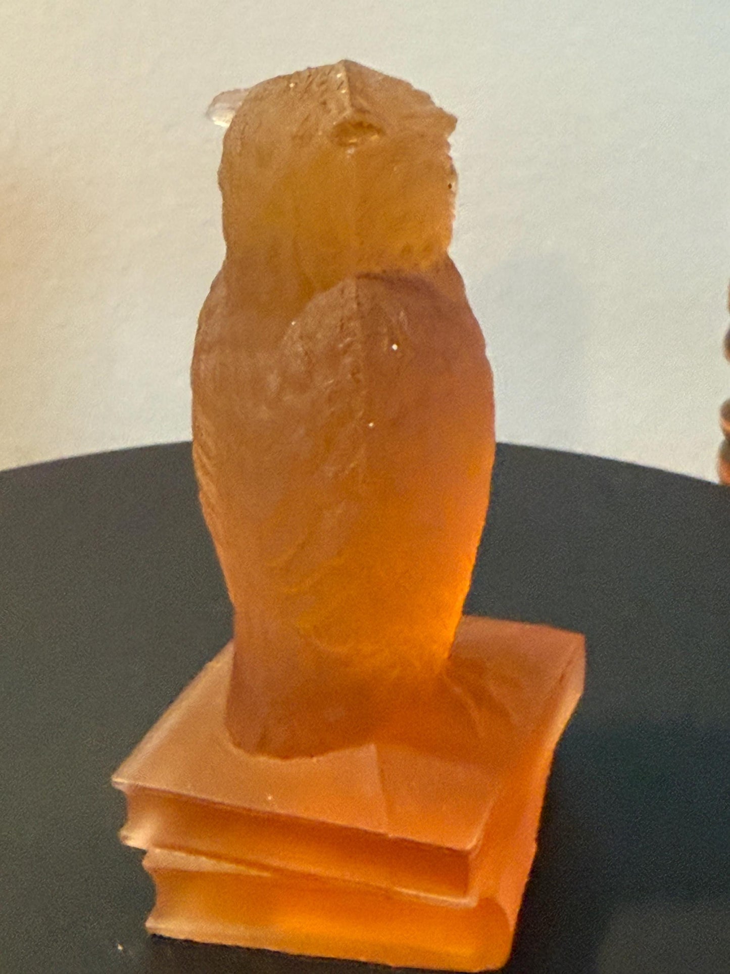 Vintage Amber Glass Owl Figurine Owl on Book Statue Orange Owl Figure by Westmoreland Lover Antiques and Vintage