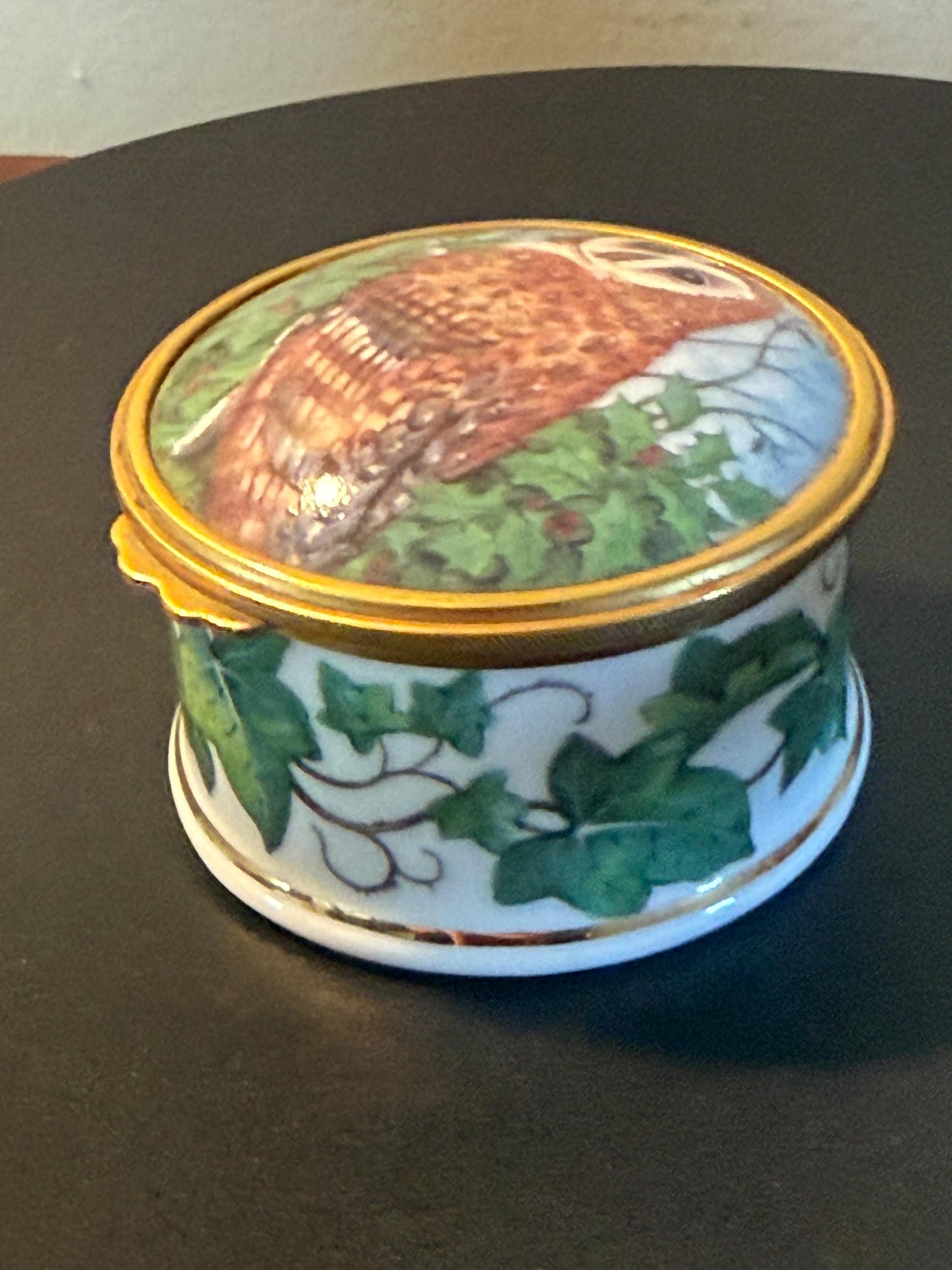 Vintage Barn Owl Trinket Box by Tyto Alba Fine Bone China Enamel Owl Box Made in England Lover Antiques and Vintage
