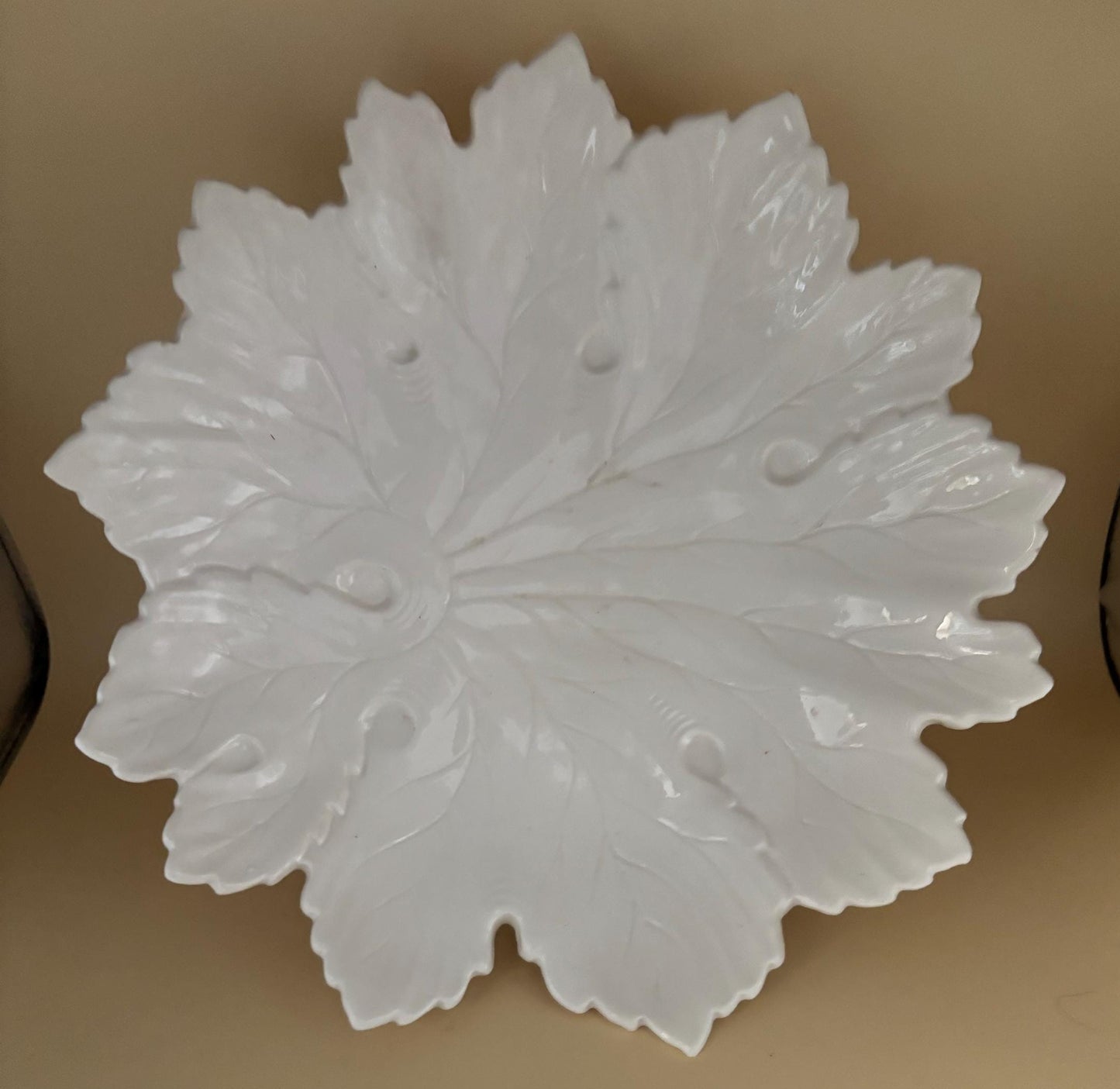 Vintage Majolica Fig Leaf Footed Dish Made in West Germany Lover Antiques and Vintage