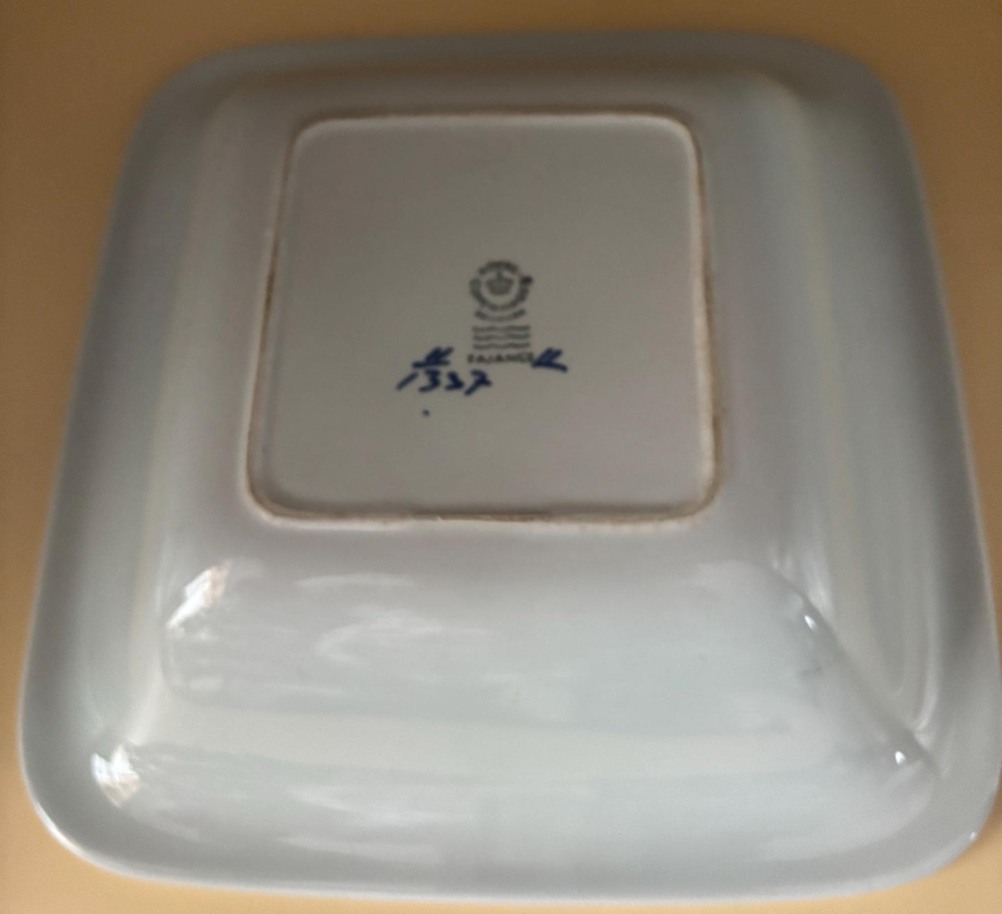 Vintage Royal Copenhagen Square Serving Dish Alumni Faience Tranquebar Porcelain Blue Bowl Dish Number 1337 Lover Antiques and Vintage