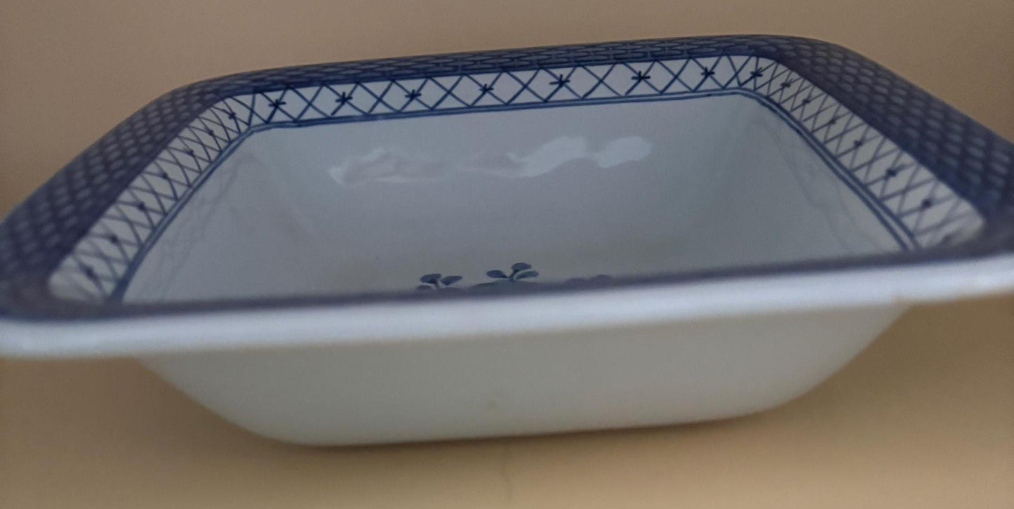 Vintage Royal Copenhagen Square Serving Dish Alumni Faience Tranquebar Porcelain Blue Bowl Dish Number 1337 Lover Antiques and Vintage